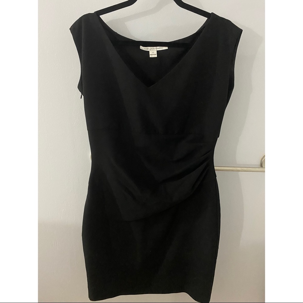 diane von furstenberg black dress, size 14